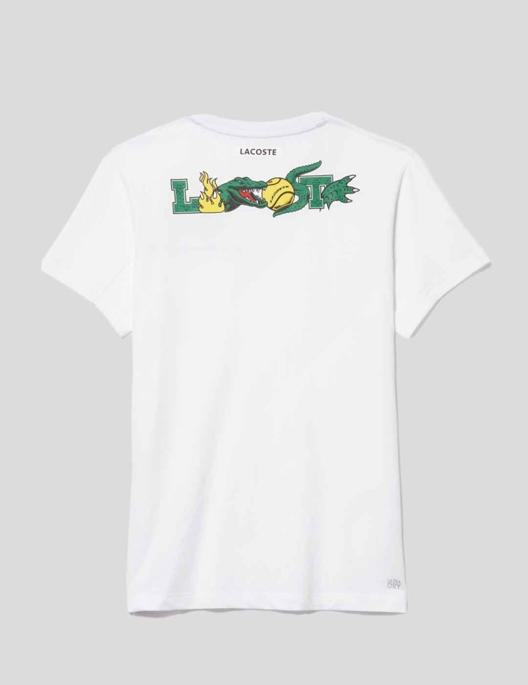 LA SOSTEGNO T-shirt tennis stampato tee blanc